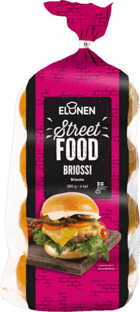 Elonen Street Food Briossisämpylä - kuohkea sämpylä burgereihin.