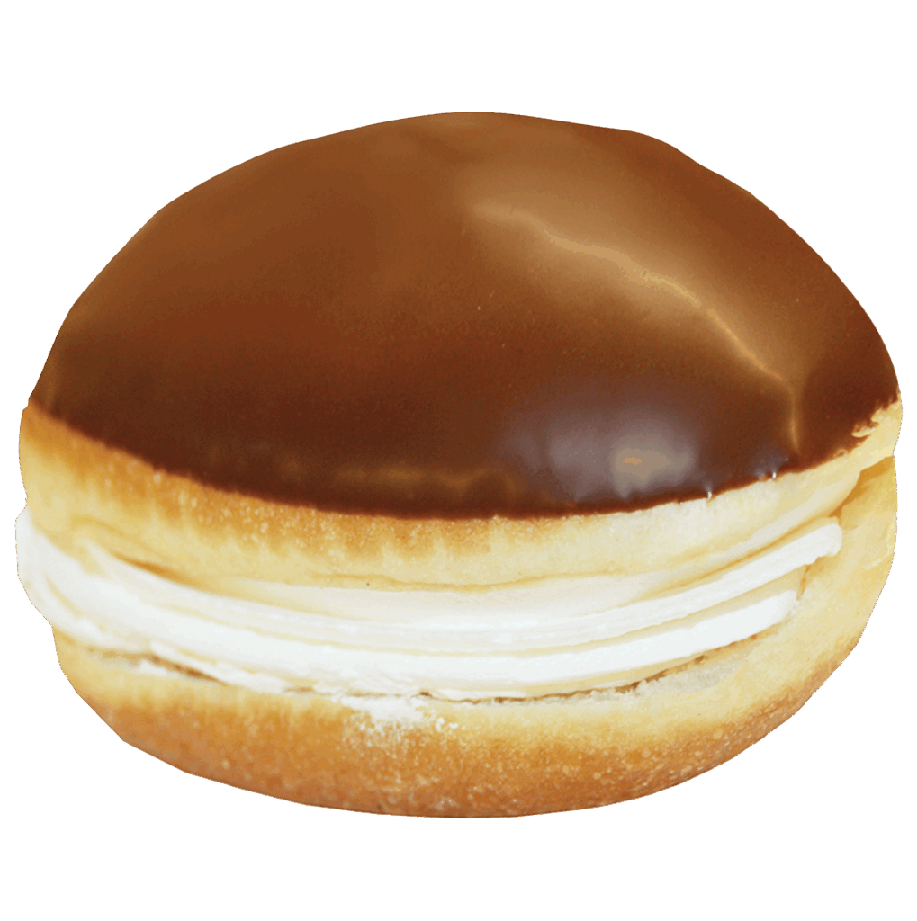 Elonen Suklaamunkki -Suklaakuorrutteinen munkki vadelmahillolla ja kermavaahdolla.