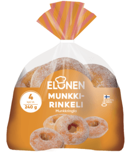 Sokeroitu munkkirinkeli.