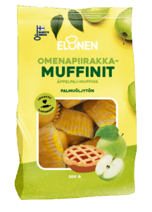 Elonen Omenapiirakkamuffinit - mehevät suomalaiset muffinit omenan ja kanelin makuisina.