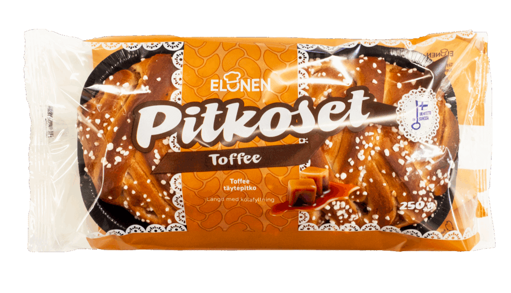 Pitkoset Toffee - pehmeä kinuskitäytteinen pullapitko.