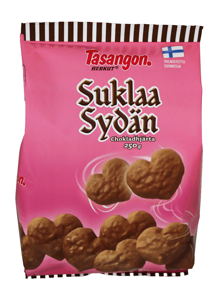 Tasangon Suklaasydän - suklaakuorrutteisia keksejä.